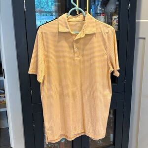 Striped Orange Polo Shirt by Southern Tide